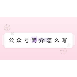 公众号简介怎么写